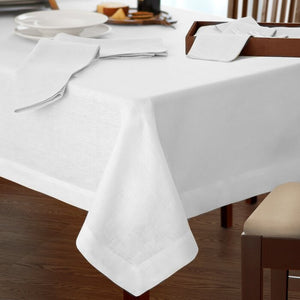 146" x 70" La Classica Solid Color Linen Tablecloth
