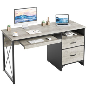 Labelle 55" W Writing Study Computer Table Workstation with Keyboard Tray