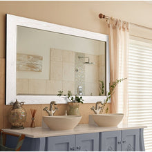 Load image into Gallery viewer, 42&quot; x 30&quot; Distressed White Lacayo Rectangle Solid Wood Wall Mirror
