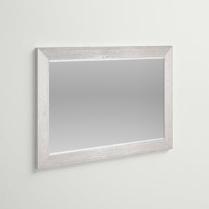 42" x 30" Distressed White Lacayo Rectangle Solid Wood Wall Mirror