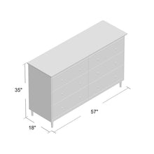 Load image into Gallery viewer, Lafever 6 Drawer 57&#39;&#39; W Double Dresser 5575RR
