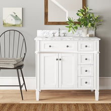 Load image into Gallery viewer, Lakeland 36&quot; Single Bathroom Vanity Set White/Marble Top 1152CDR
