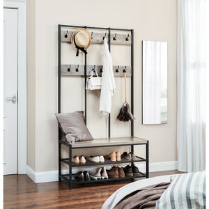 Lakyah 39.4'' Wide Hall Tree with Bench and Shoe Storage