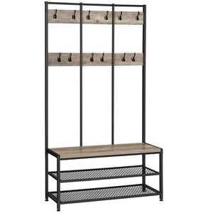 Lakyah 39.4'' Wide Hall Tree with Bench and Shoe Storage