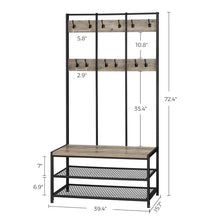 Load image into Gallery viewer, Lakyah 39.4&#39;&#39; Wide Hall Tree with Bench and Shoe Storage
