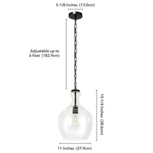 Load image into Gallery viewer, Blackened Bronze Lampe 1 - Light Single Teardrop Pendant
