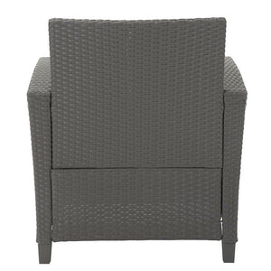 Gray/Navy Lancashire 4 Piece Rattan Sofa Seating Group with Cushions 7298