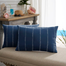 Load image into Gallery viewer, 12&quot; x 18&quot; Navy Lancelot Outdoor Pillow Cover &amp; Insert (Set of 2) 3127AH/GL
