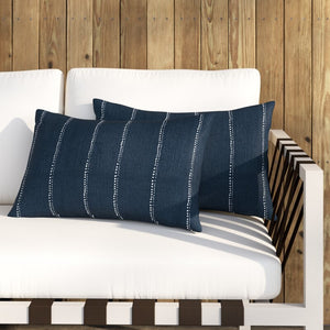 12" x 18" Navy Lancelot Outdoor Pillow Cover & Insert (Set of 2) 3127AH/GL