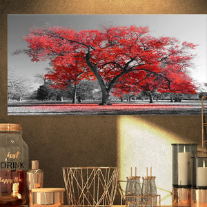Landscape Big Red Tree on Foggy Day by Deberarr - Photograph Print GL1836