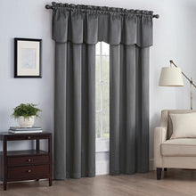 Load image into Gallery viewer, 21&quot; L x 42&quot; W Charcoal Lanesville Solid Color Scalloped 42&#39;&#39; Window Valance 2383AH/GL
