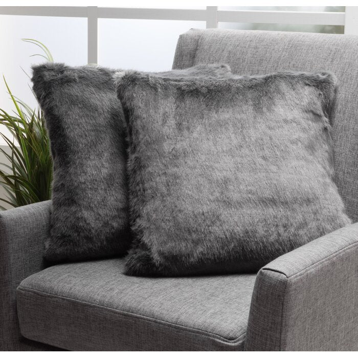 las animas square faux fur pillow cover & insert #3ms