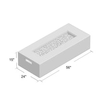 Load image into Gallery viewer, 15&quot; H x 56&quot; W x 24&quot; D Charcoal Latitude Fiber Reinforced Concrete Propane Outdoor Fire Pit Table
