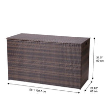 Load image into Gallery viewer, Latitude Run® 154 Gallons Gallon Wicker Deck Box in Dark Brown
