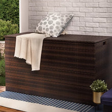 Load image into Gallery viewer, Latitude Run® 154 Gallons Gallon Wicker Deck Box in Dark Brown
