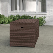 Load image into Gallery viewer, Latitude Run® Adelita 100 Gallons Gallon Water Resistant Wicker Deck Box in Brown 2737AH
