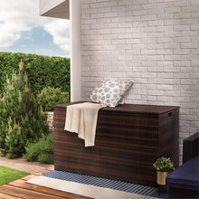 Load image into Gallery viewer, 154 Gallons Gallon Water Resistant Wicker Deck Box in Dark Brown
