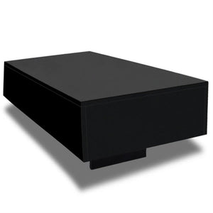 Coffee Table High Gloss Black, 12.2" H x 21.7" W x 33.5" D