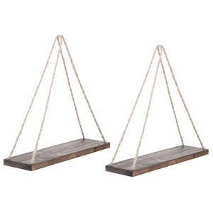 Brown Latulipe 2 Piece Triangle Solid Wood Floating Shelf (Set of 2) OG213