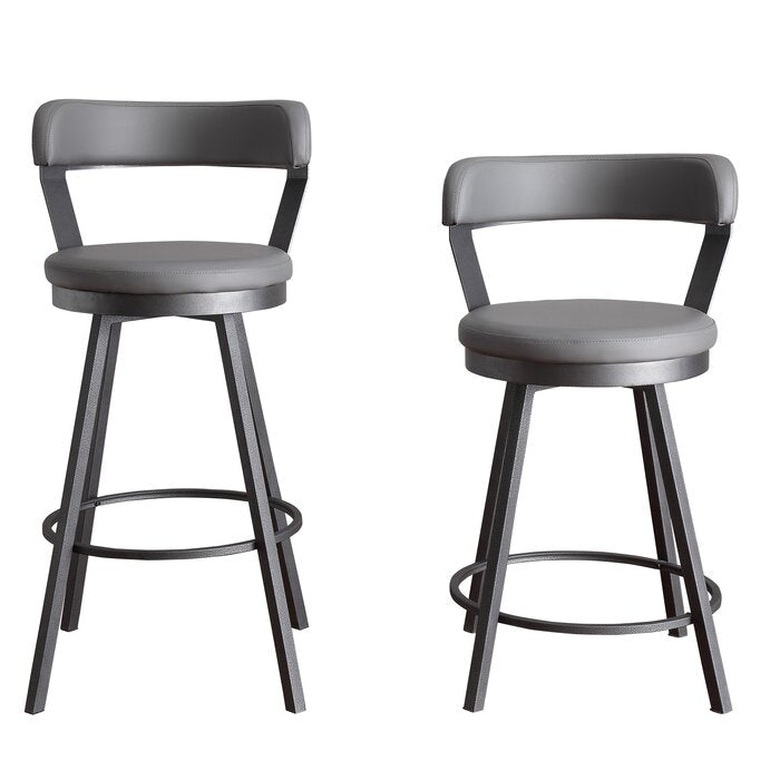 Laub Swivel Counter stool (25”) (2) - Gray #AD11