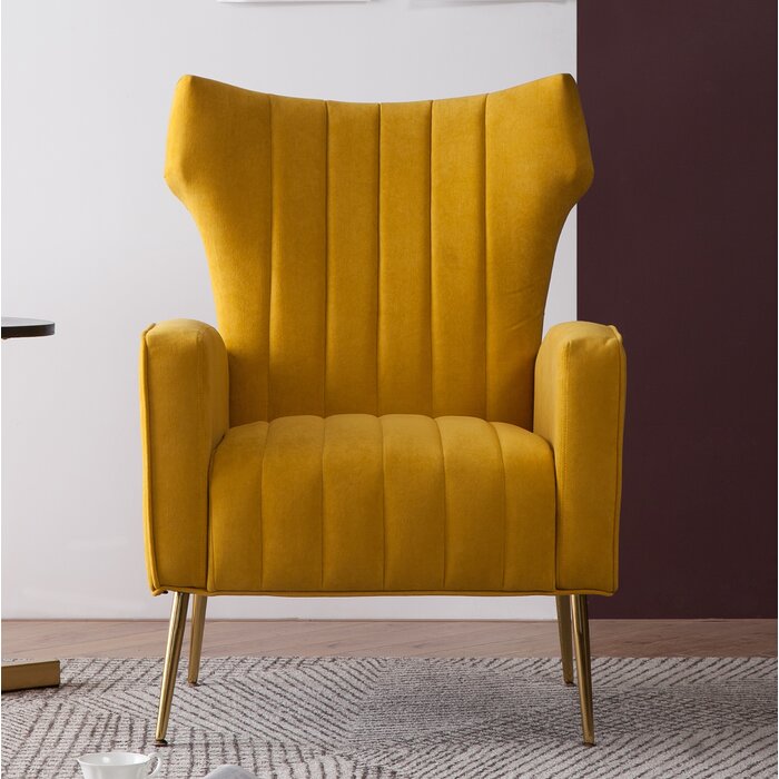 Lauretta Wingback Chair Yellow #2508HW