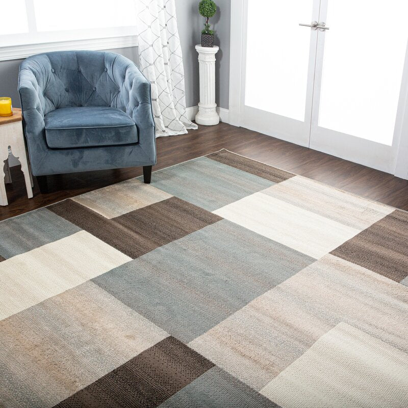 Laurian Geometric Light Blue Area Rug 1777AH