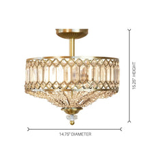 Load image into Gallery viewer, Laurie 2 - Light 14.75&quot; Chandelier Style Drum Semi Flush Mount 4782RR
