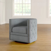 Load image into Gallery viewer, Lavaca Button Tufted Swivel Barrel Chair
