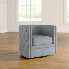 Load image into Gallery viewer, Lavaca Button Tufted Swivel Barrel Chair
