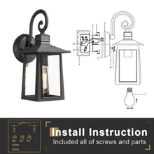 Load image into Gallery viewer, Lawhon Matte Black 13.8&#39;&#39; H Outdoor Wall Lantern
