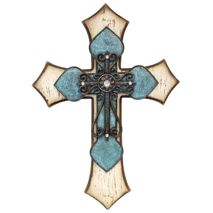 Layered Distressed Cross Wall Décor (416MM)