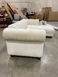 Lora 97" Wide Velvet Right Hand Facing Sofa & Chaise