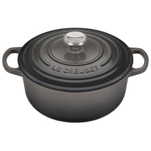Load image into Gallery viewer, Le Creuset Oyster Signature Cast Iron Round Dutch Oven with Lid
