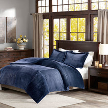 Load image into Gallery viewer, King/California King Comforter + 2 Shams Navy Leachville Comforter Set 212AH
