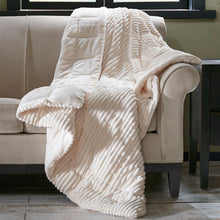 Load image into Gallery viewer, Leachville White Corduroy Plush Down Alternative Blanket (SB1456)
