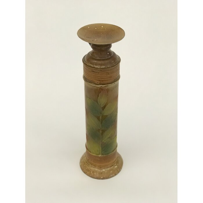 Leaf Design Tall Metal Candlestick Tan 1115CDR