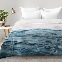 Load image into Gallery viewer, Queen Comforter + 2 Standard Shams Leah Flores Blue Microfiber Coastal Comforter Set
