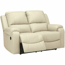 Load image into Gallery viewer, Cream Leather Valeton Reclining Loveseat
