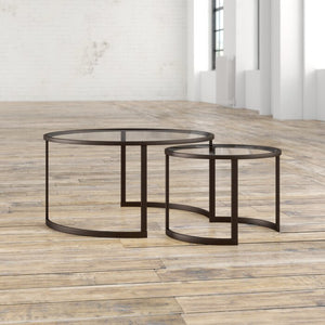 Leatherman Extendable Blackened Bronze Nesting Coffee Tables (Set of Two in One Box) #9834