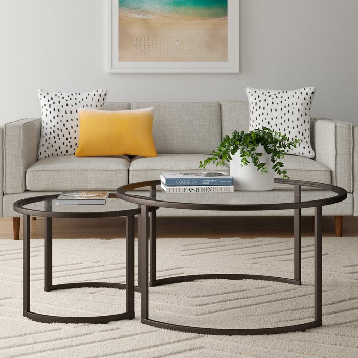 Leatherman Extendable Blackened Bronze Nesting Coffee Tables (Set of Two in One Box) #9834