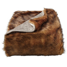 Load image into Gallery viewer, Brown Leavens Chinchilla Faux Fur Blanket ( AP596 )

