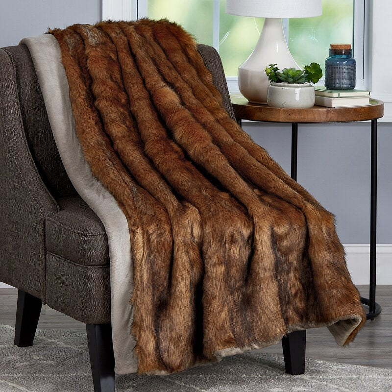 Leavens Chinchilla Faux Fur Blanket 7106RR