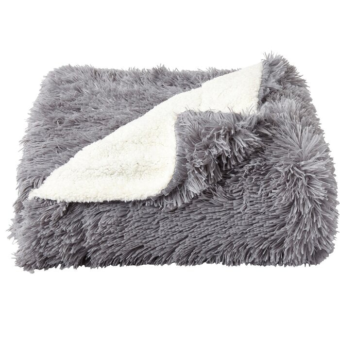 Leavens Long Pile Blanket - Gray (SB1253)