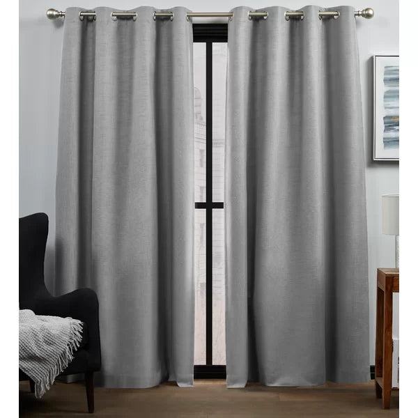 Leavens Solid Blackout Thermal Grommet Curtain Panels 52