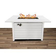 Load image into Gallery viewer, 25&quot; H x 54&quot; W x 22&quot; D White Lebeau 25&quot; H x 54&quot; W Steel Propane/Natural Gas Fire Pit Table
