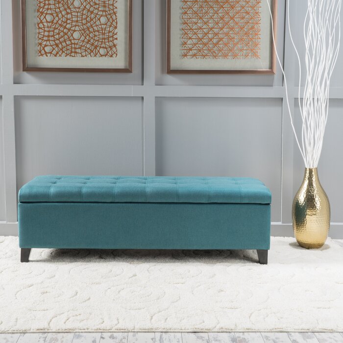 Ledger 50.75'' Wide Tufted Rectangle Storage Ottoman with Storage