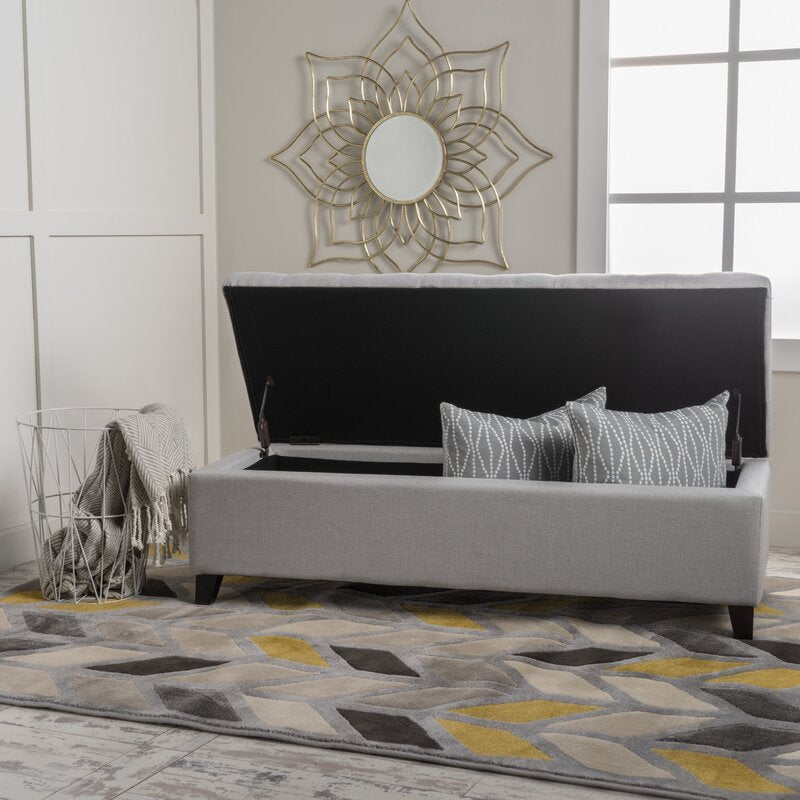 Ledger 50.75'' Wide Tufted Rectangle Storage Ottoman with Storage