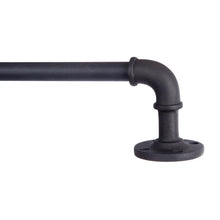 Load image into Gallery viewer, 28&quot; - 48&quot; Black Ledya Adjustable 0.63&quot; Single Curtain Rod
