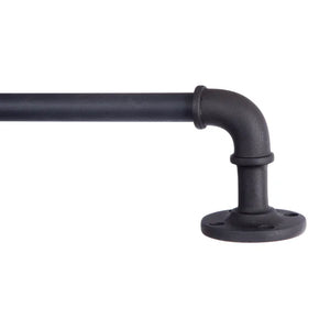 28" - 48" Black Ledya Adjustable 0.63" Single Curtain Rod
