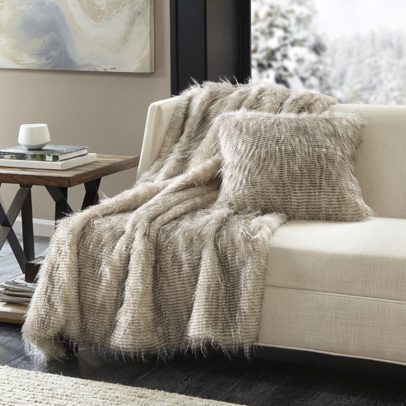 Leif Square Faux Fur Pillow Cover & Insert B52 123 ps